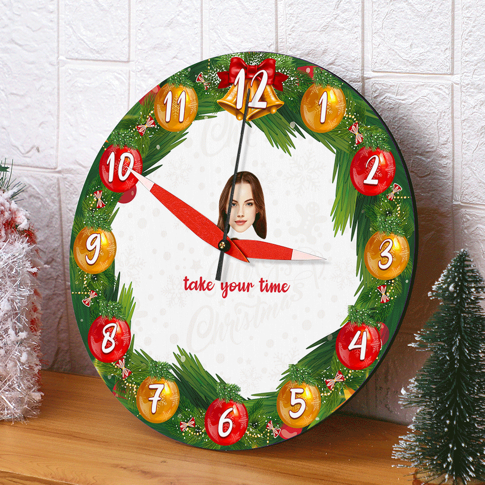 Custom Face Clock Christmas Gifts Personalized Text Home Decor - soufeelau