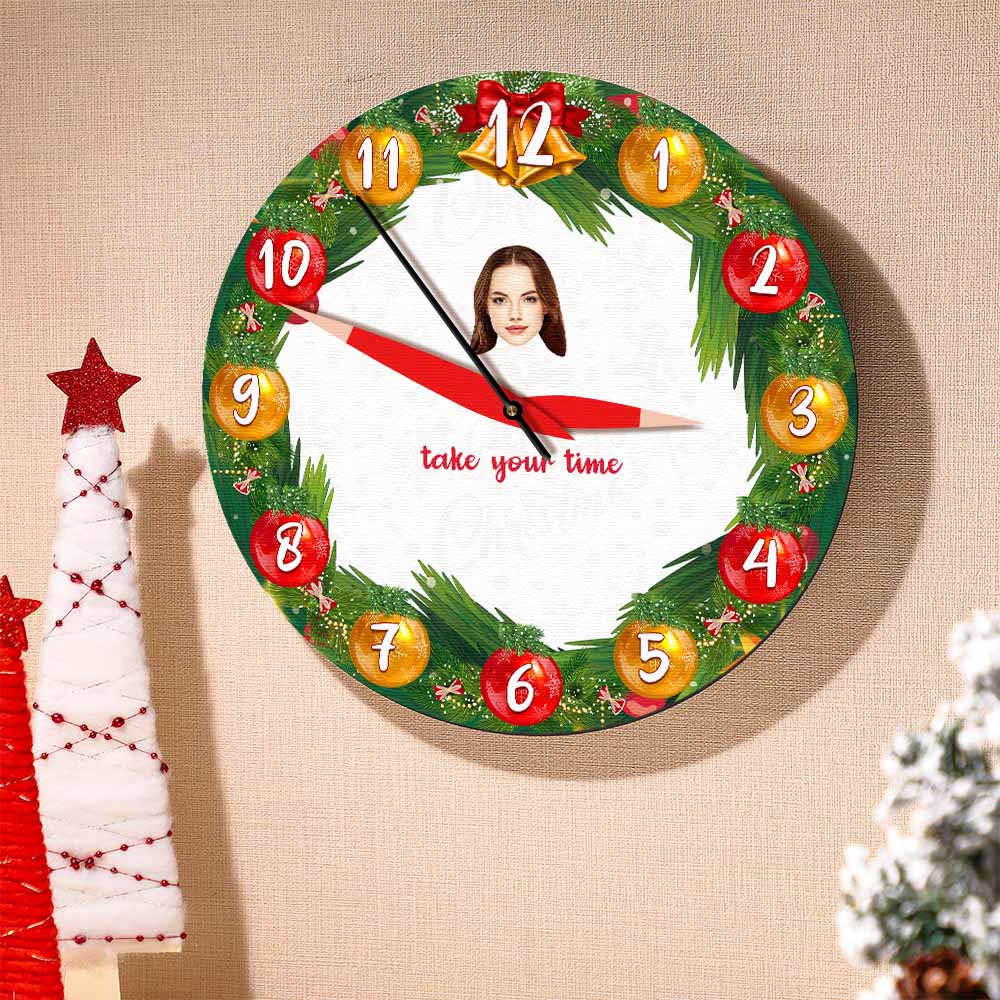 Custom Face Clock Christmas Gifts Personalized Text Home Decor - soufeelau