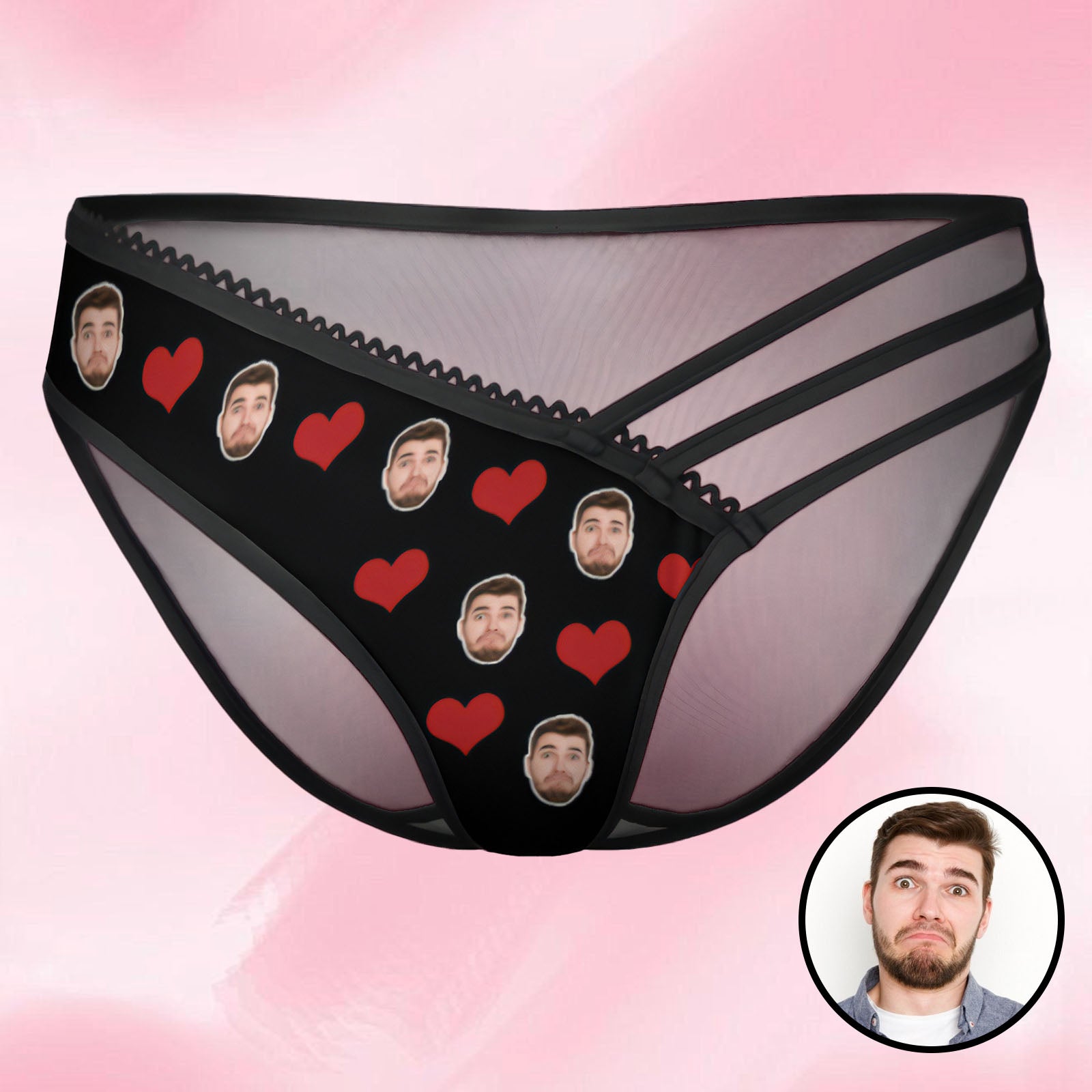 Custom Face Panties Mesh Thin Strap Sexy Panties for Her - soufeelau