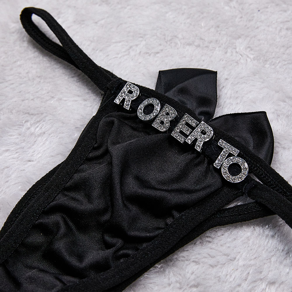 Personalized Romantic Set Custom Name Bra Custom Text Thong Underwear - soufeelau