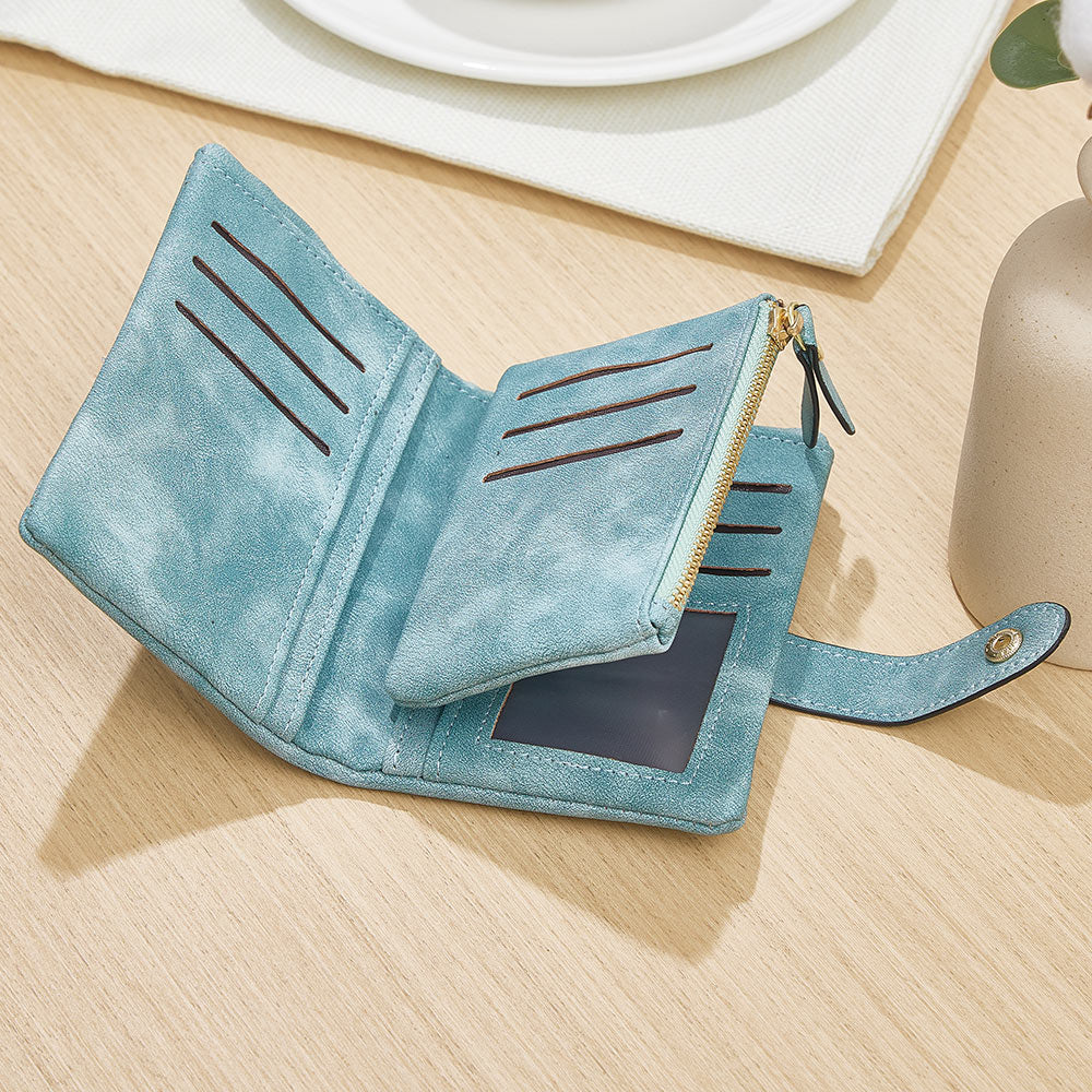 Personalized Name Birth Flower Wallet Card Holder Birthday Gift for her - soufeelau