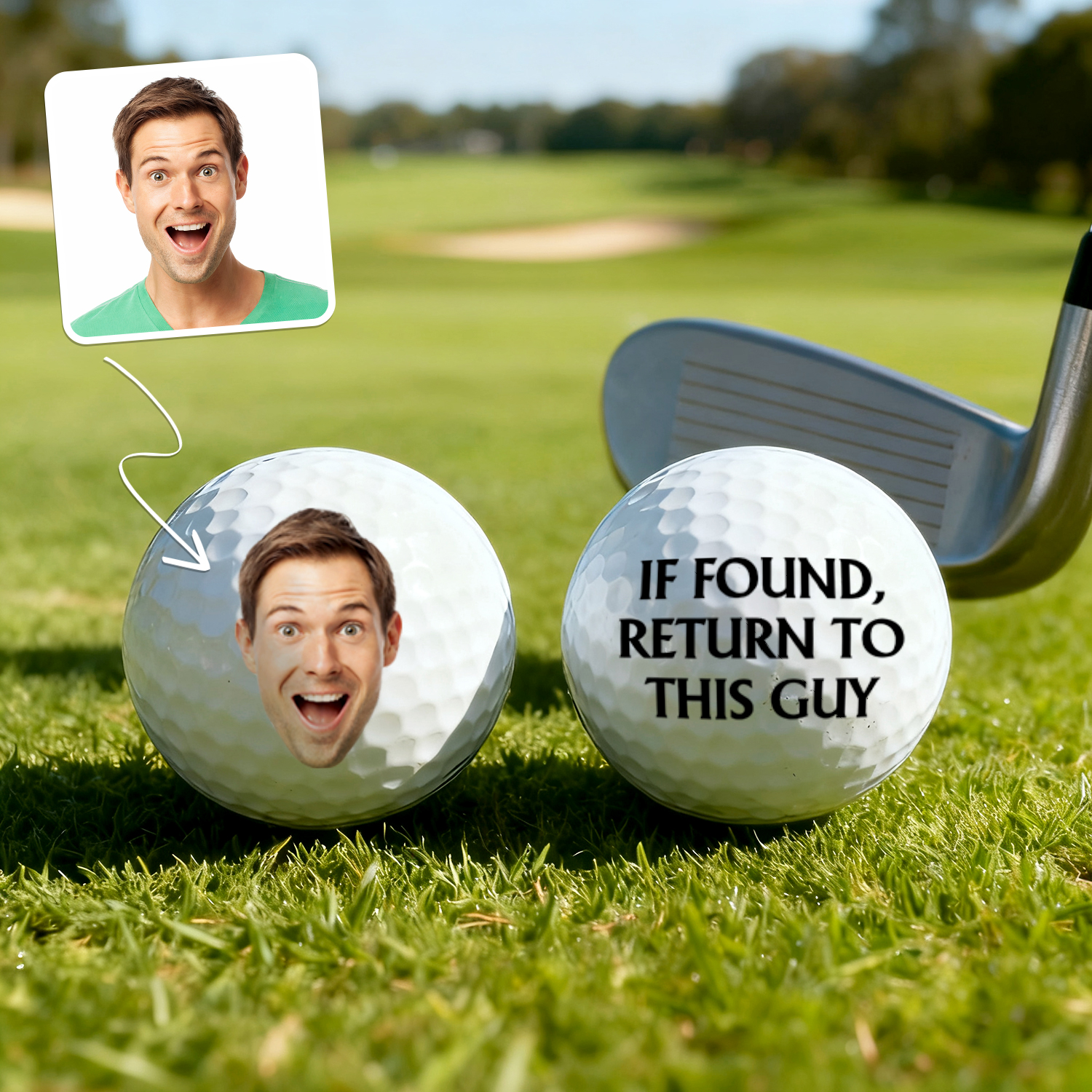 Custom Photo Golf Ball If Found Return To This Guy - Gift For Dad, Father, Grandpa, Golfer, Golf Lover - soufeelau