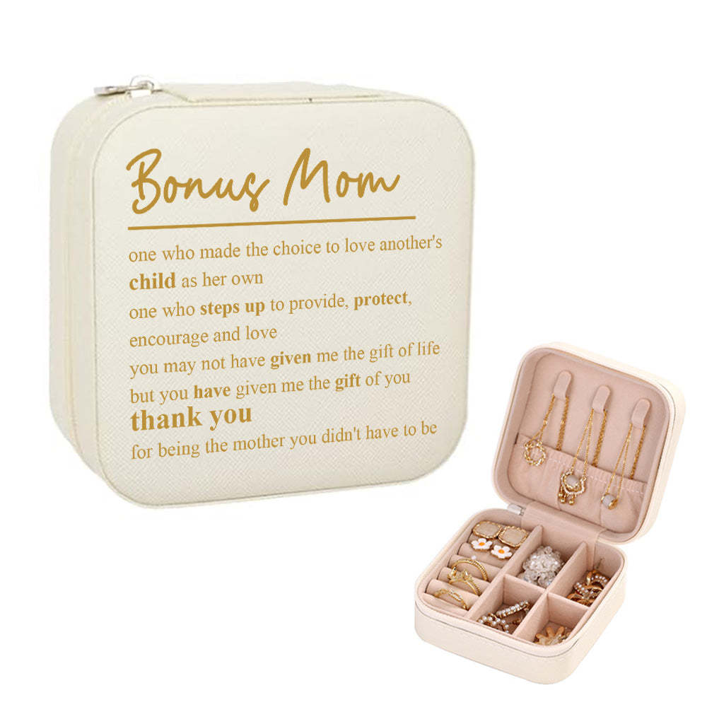 Personalized Jewelry Box Custom Jewelry Organizer Storage Gift for Bonus Mom - soufeelau