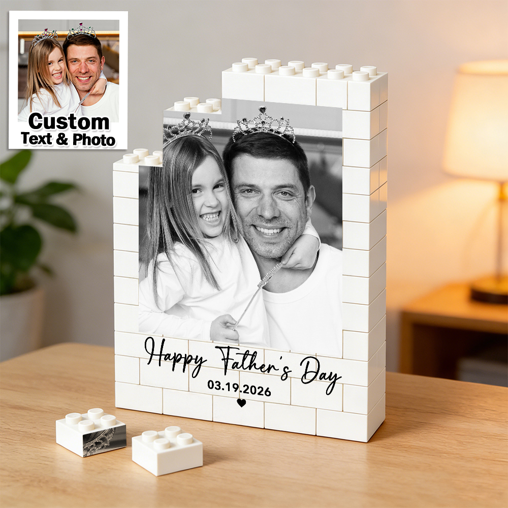 Custom Photo Building Brick Puzzle Personalised Blocks Puzzle Decorative Best Family Gift Father's Day Gift for Dad - soufeelau