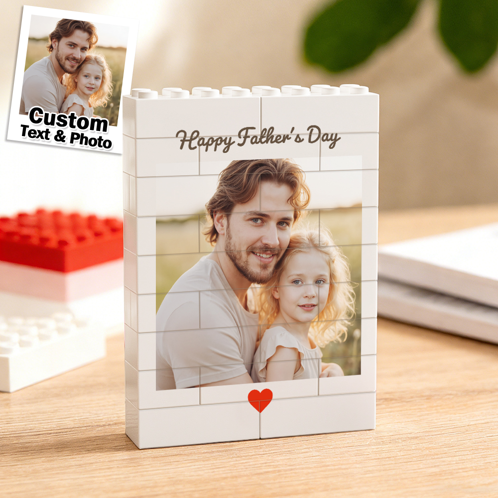 Custom Photo Building Brick Puzzle Personalised Blocks Puzzle Decorative Best Family Gift Father's Day Gift for Dad - soufeelau