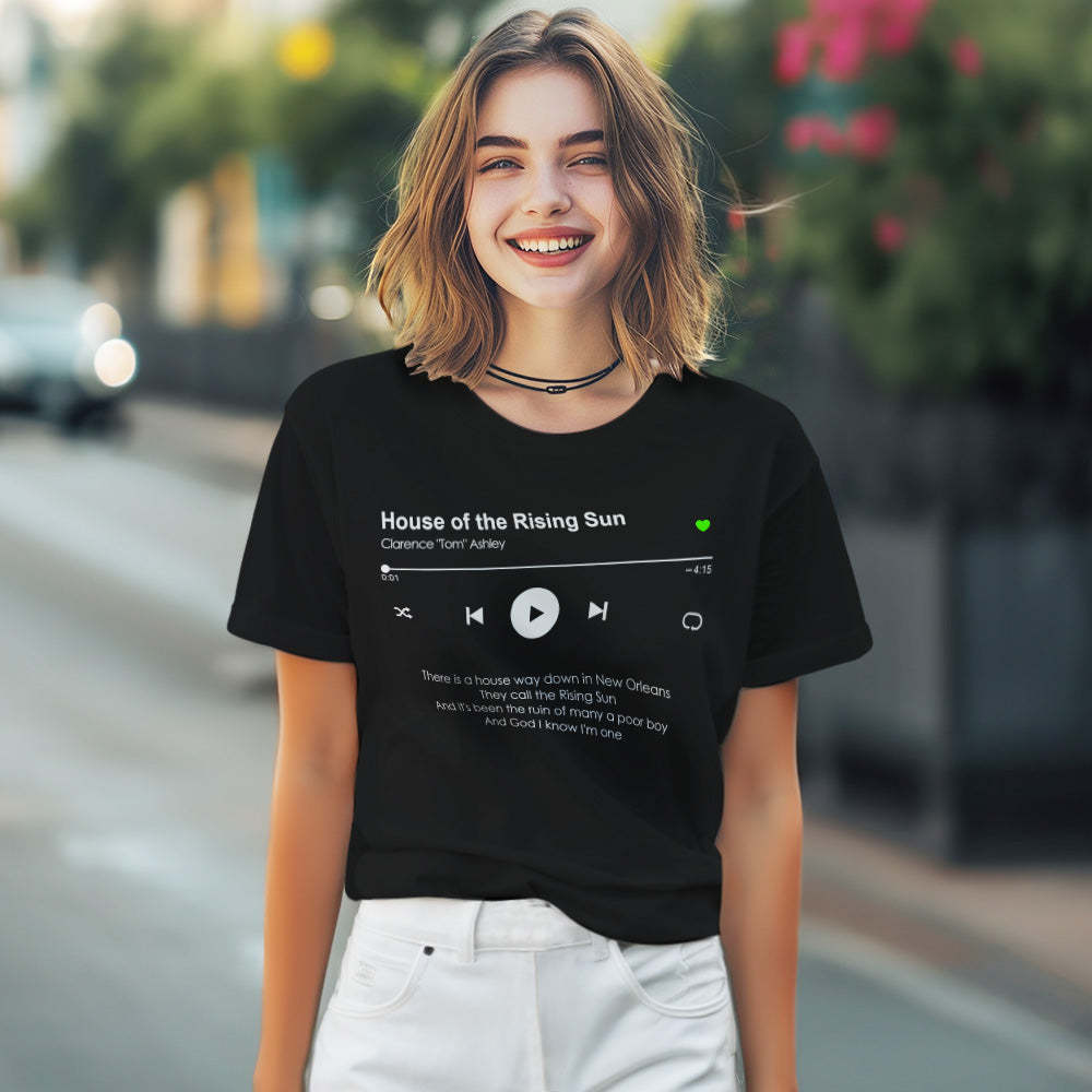 Custom Music T-shirt Personalized Your Favorite Song T-Shirt Music Player - soufeelau