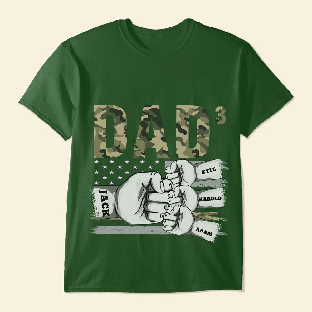 Personalized Men's Shirts Dad Of 3 Name T-shirts Best Gift for Father's Day