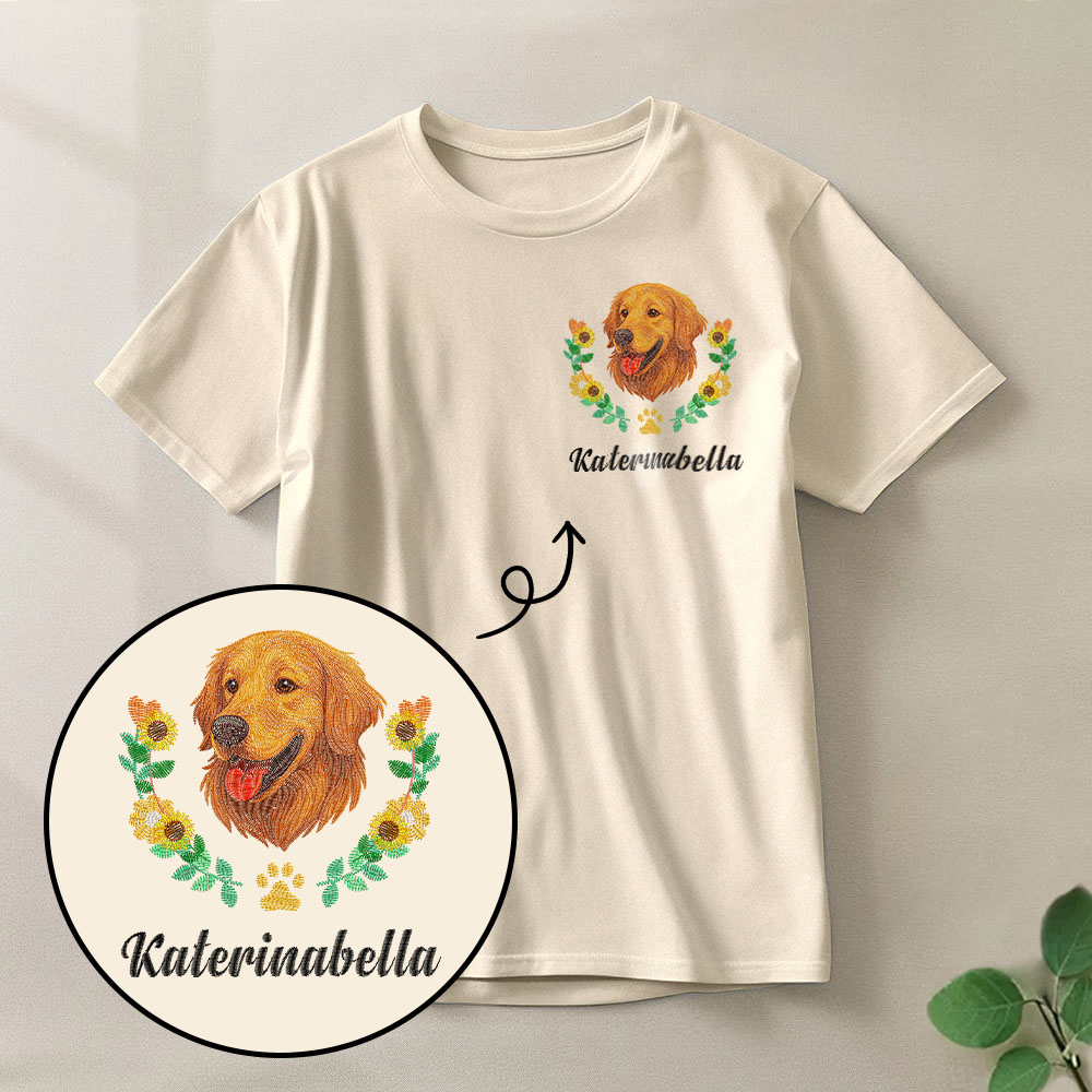 Custom Embroidered Style Pet Avatar Tshirt - soufeelau