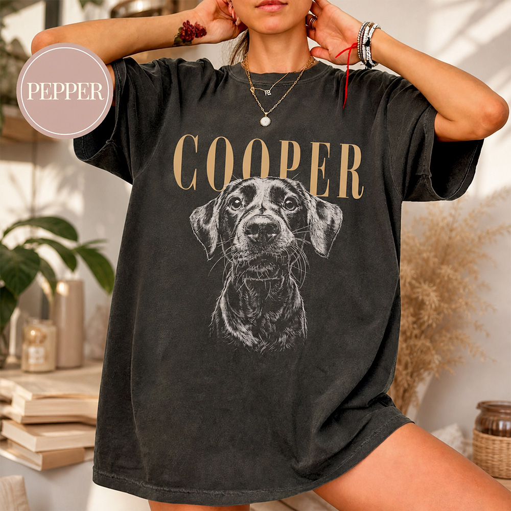 Custom Pet Photo & Name Comfort Colors Shirt – Personalized Dog & Cat Lover Gift - soufeelau