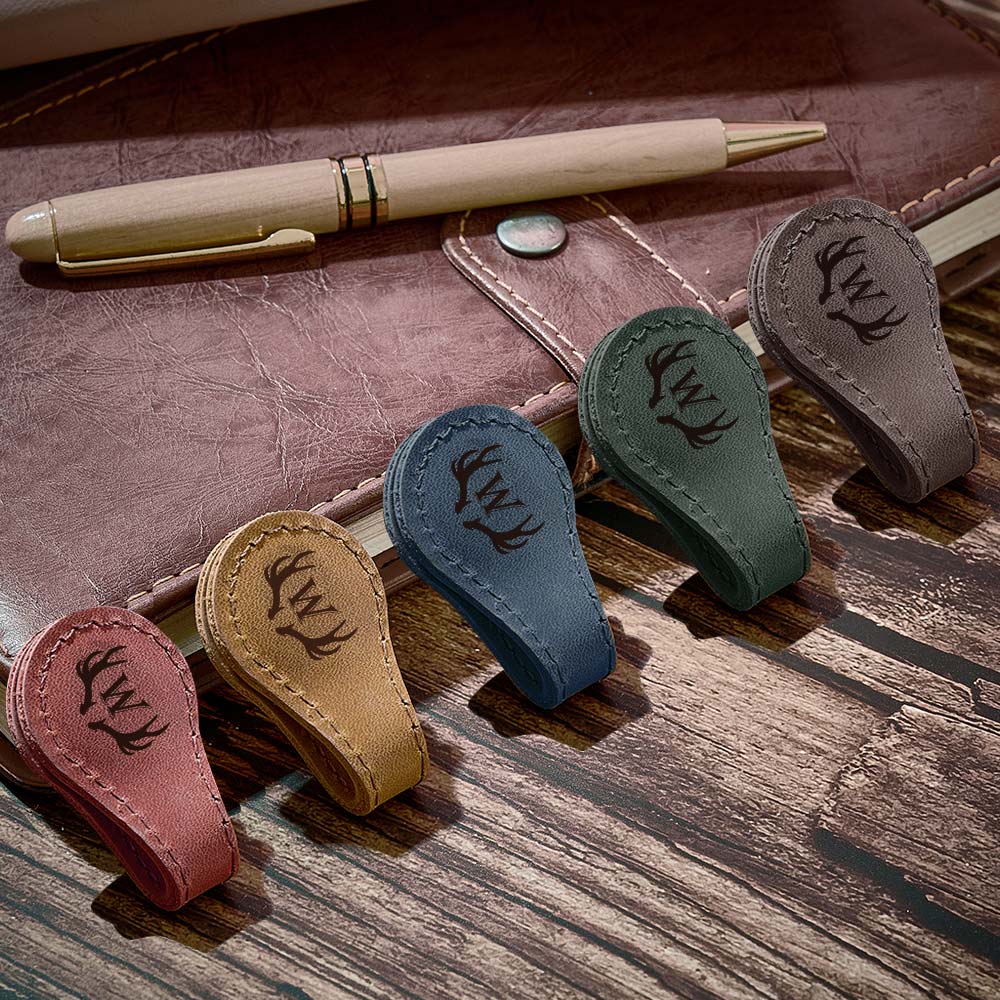 Custom Leather Bookmark Personalized Engraved Magnetic Bookmark Gift for Book Lover - soufeelau