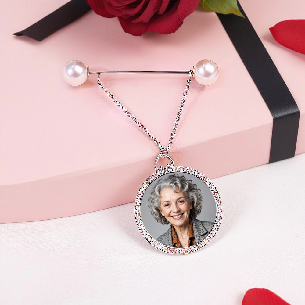 Personalized Pearls Bouquet Charm Brooch Pin Anniversary Wedding Gift for Bride - soufeelau