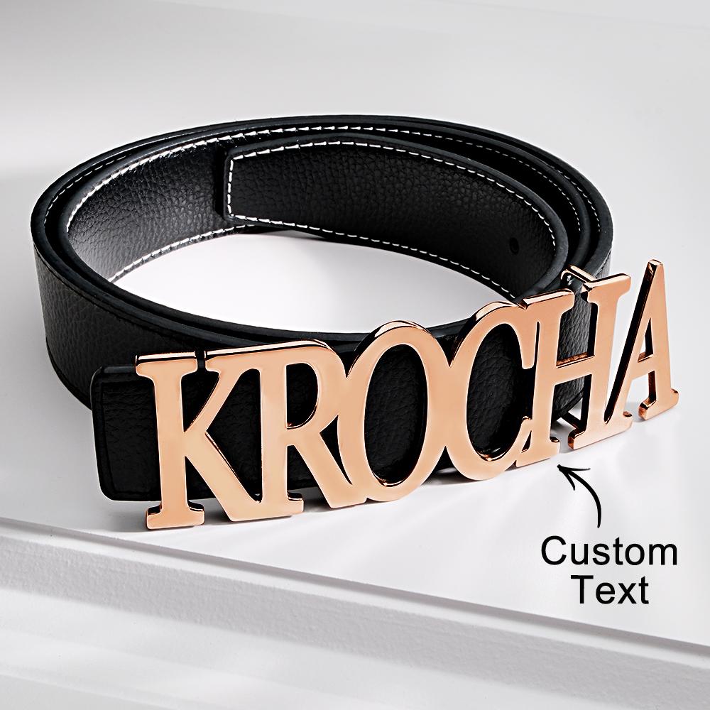 Custom Name Belt Buckle with Free Belt Personalized Letter Belt Gift For Him - soufeelau