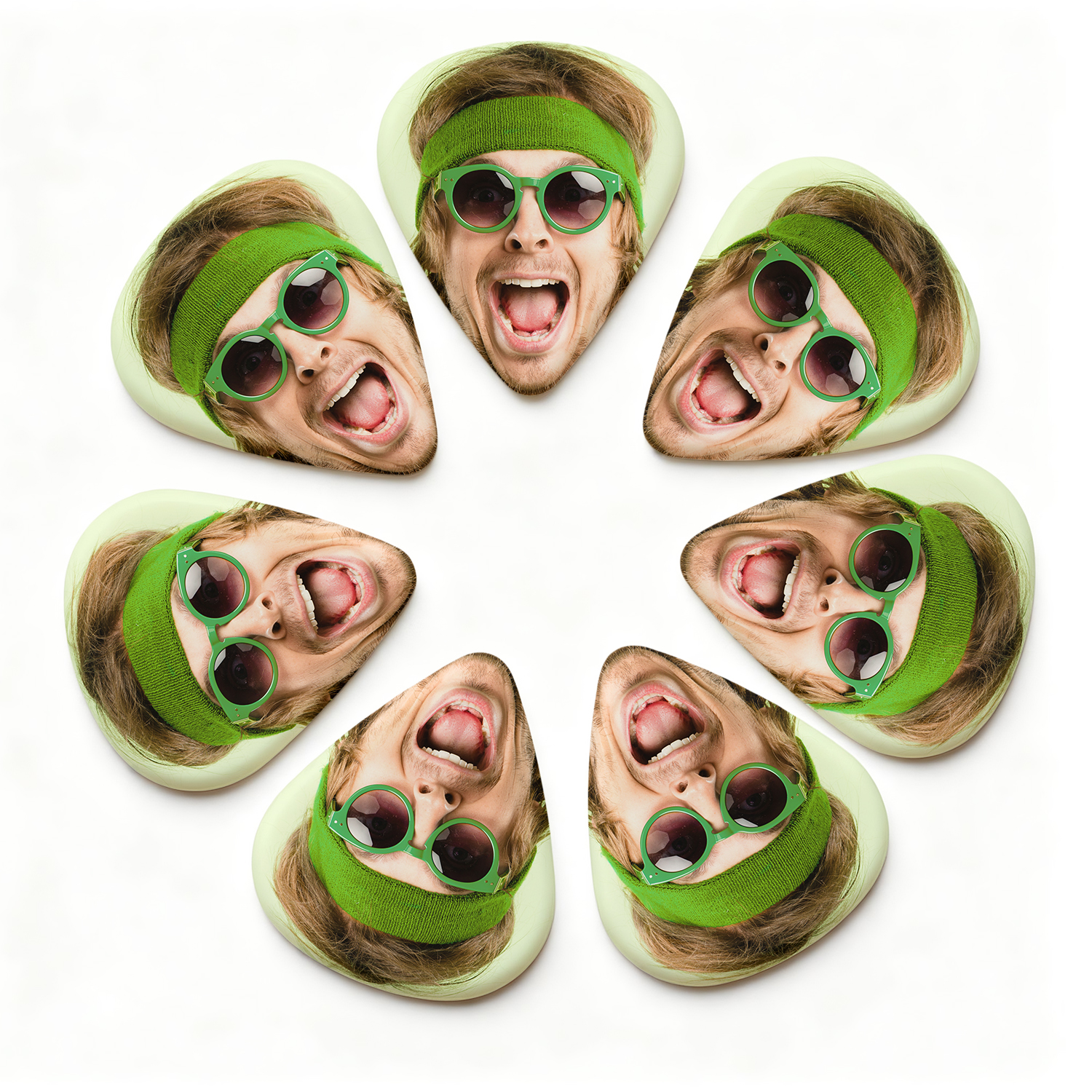 Custom Funny Face Guitar Pick Set 12PCS, Personalized Photo Pick, Gag Gift for Guitar Lovers, Unique Musician Gift - soufeelau