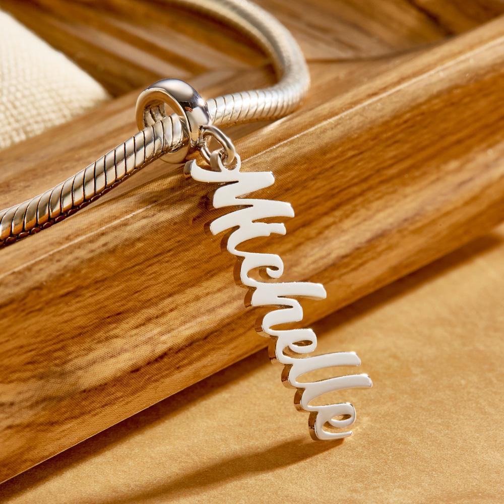 Custom Name Charm Persoanlized Name Bead Nameplate Charm Bead Gift for Women Pendant Gifts - soufeelau