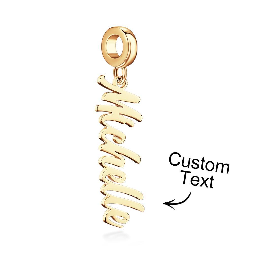 Custom Name Charm Persoanlized Name Bead Nameplate Charm Bead Gift for Women Pendant Gifts - soufeelau