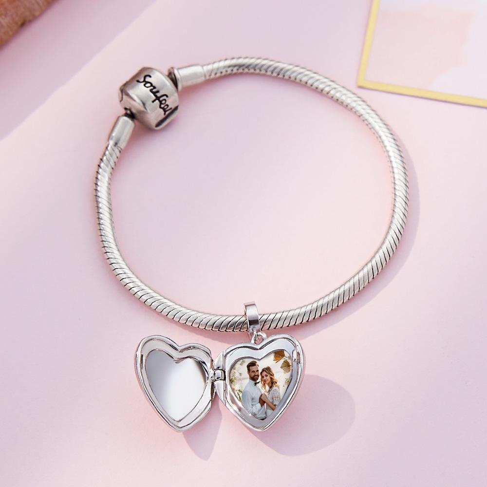 Personalized Photo Charm Custom Locket Charm Memorial Jewelry Gift for Women Mom Girls - soufeelau