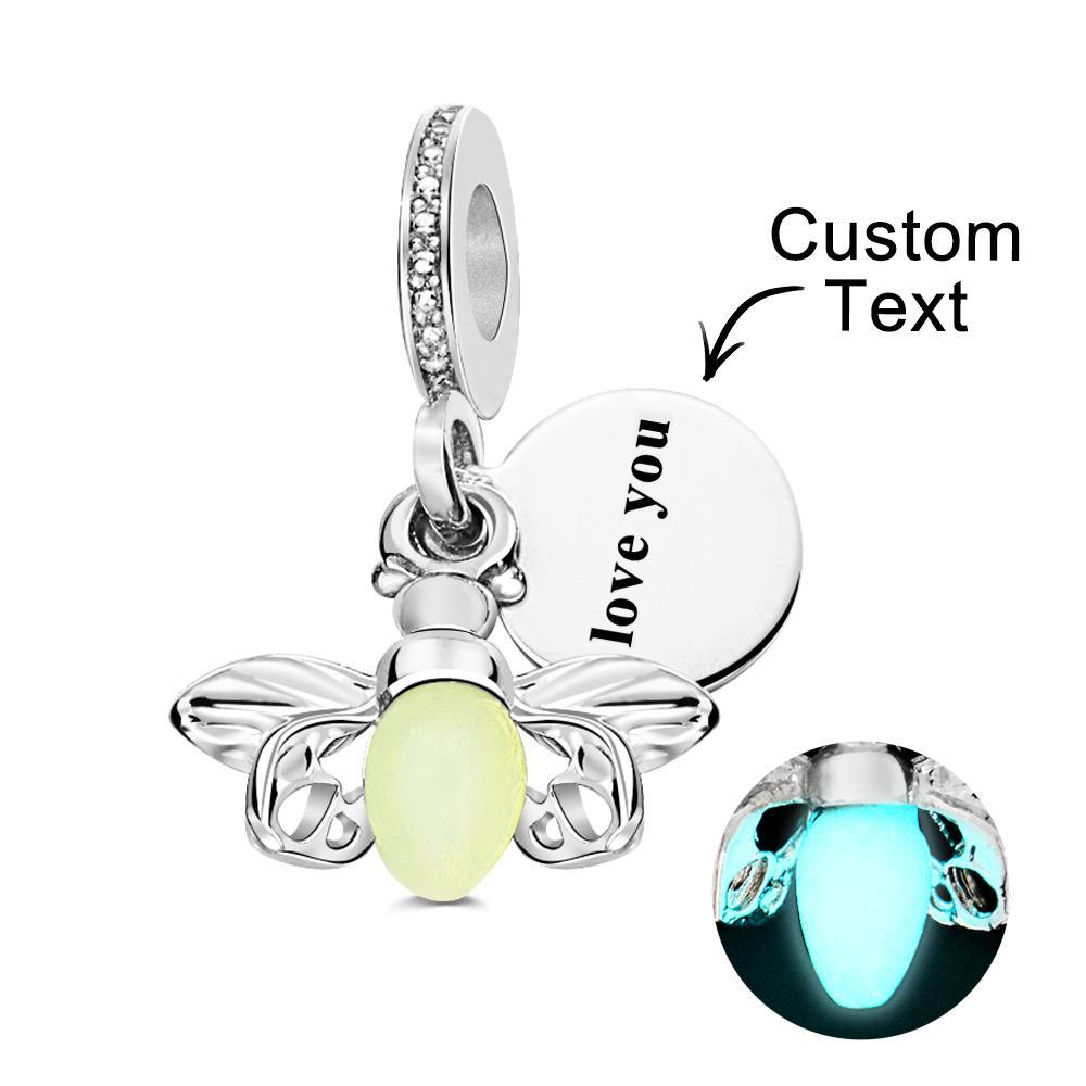 Custom Text Glow-in-the-dark Firefly Dangle Charm Christmas Gift - soufeelau