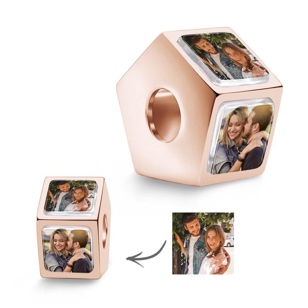 Personalized 5 Side Photo Charm Bead Custom Photo Charm Customized Picture Charm for Women - soufeelau
