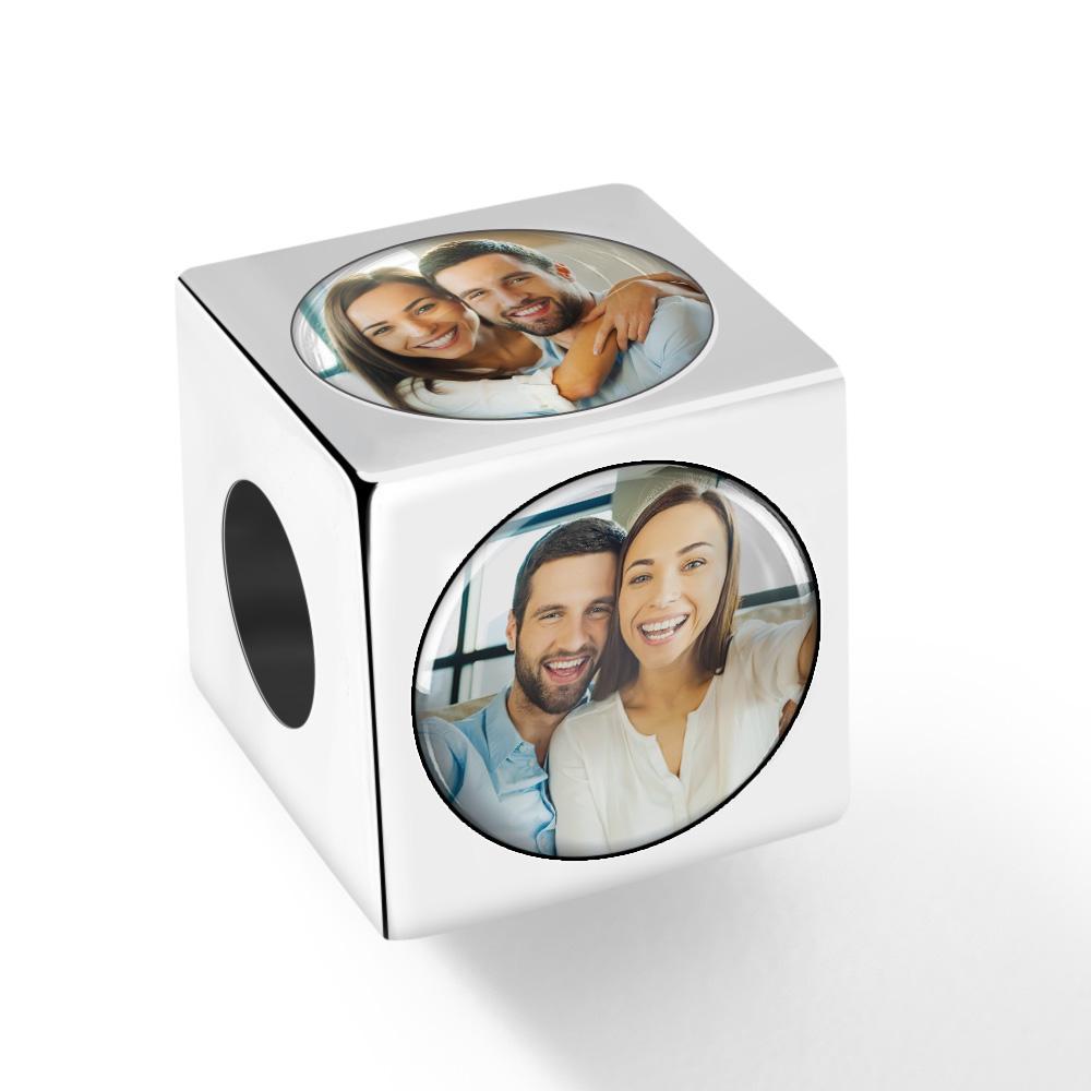 Personalized Four-Sided Photo Charm Customized Bead for Women - soufeelau
