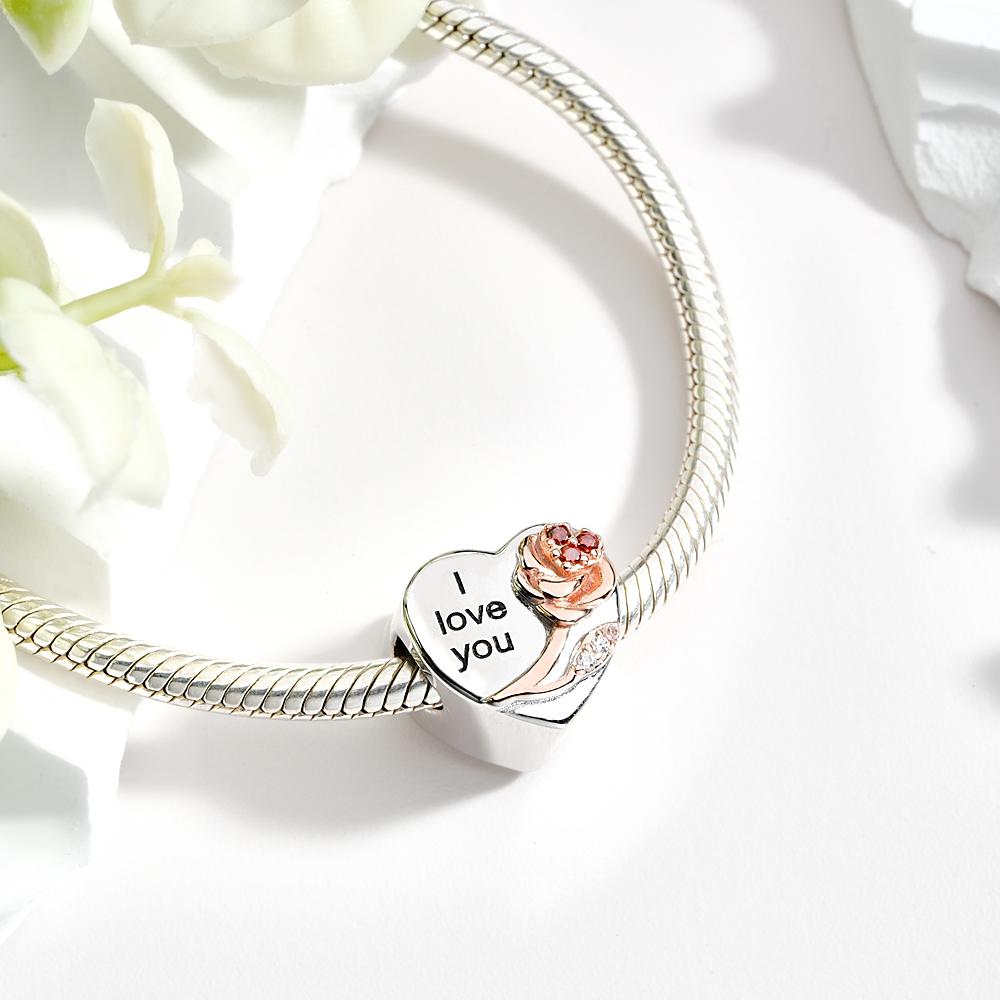 Rose Flower Birthstone Charm Shining Jewelry Gifts For Her - soufeelau