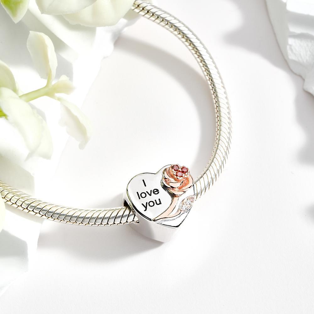 Rose Flower Birthstone Charm Shining Jewelry Gifts For Her - soufeelau