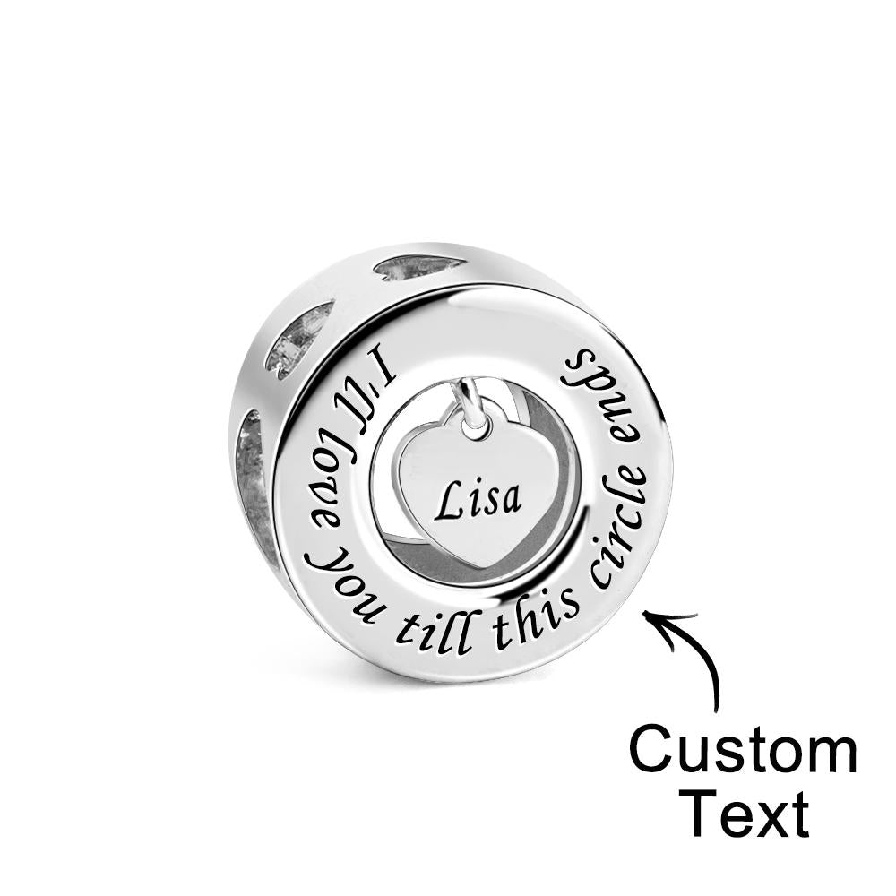 Custom Engraved Charm I Will Love You Till this Circle Ends Romantic Gifts - soufeelau