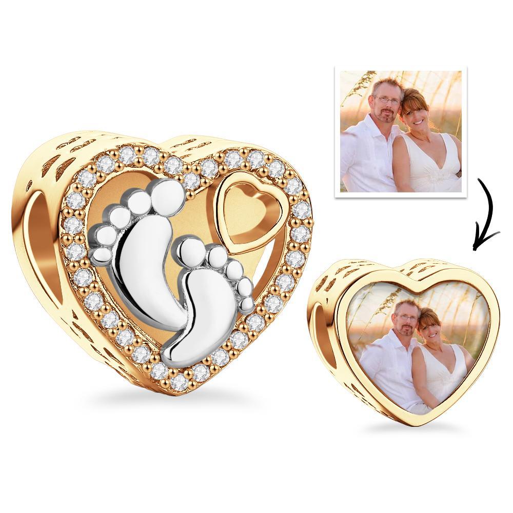 Custom Photo Charm Hollow Out Footprint Creative Pendant - soufeelau