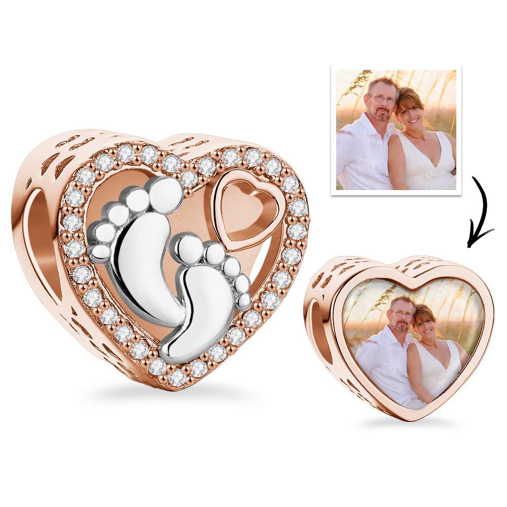 Custom Photo Charm Hollow Out Footprint Creative Pendant - soufeelau