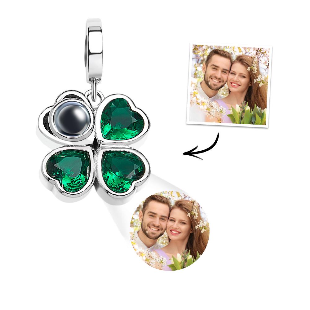 Custom Projection Charm Four Leaf Clover Couple Gift - soufeelau