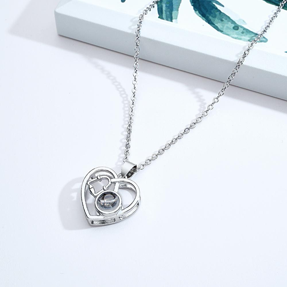 Custom Projection Necklace Love Heart Stethoscope Gift for Doctor - soufeelau