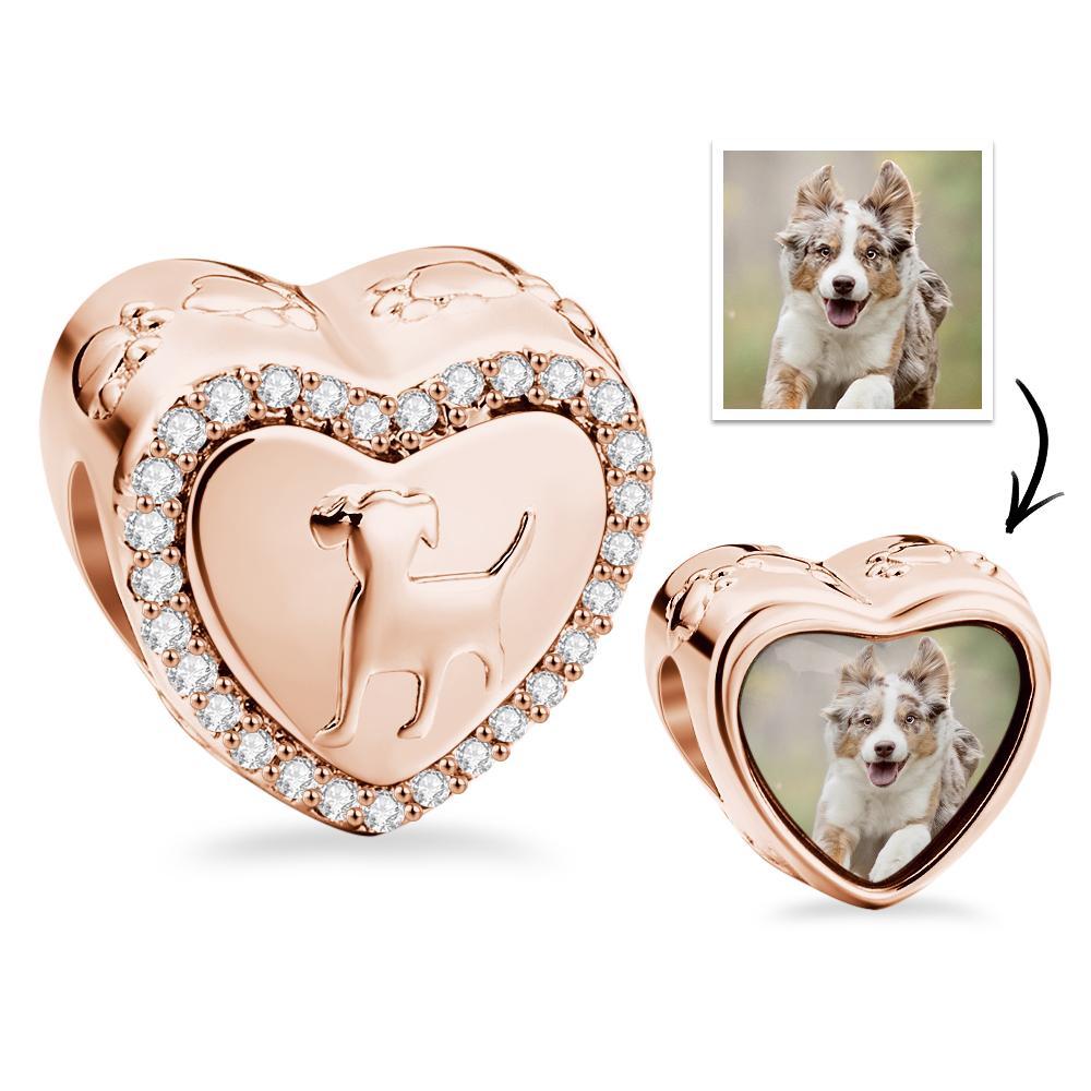 Custom Photo Charm Heart Puppy Cute Gift for Pet Owners - soufeelau