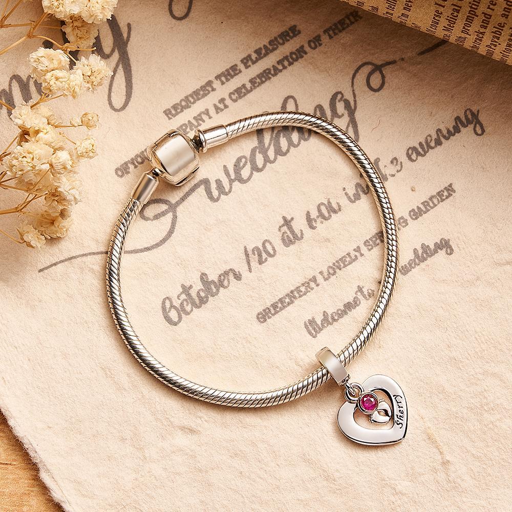Custom Engraved Charm Footprint Heart Couple Gift - soufeelau