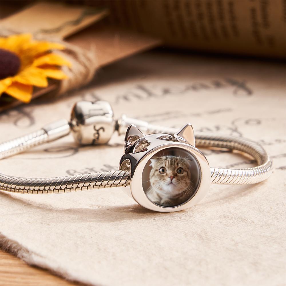 Custom Photo Engraved Charm Cute Cat Gift for Pet Owners - soufeelau