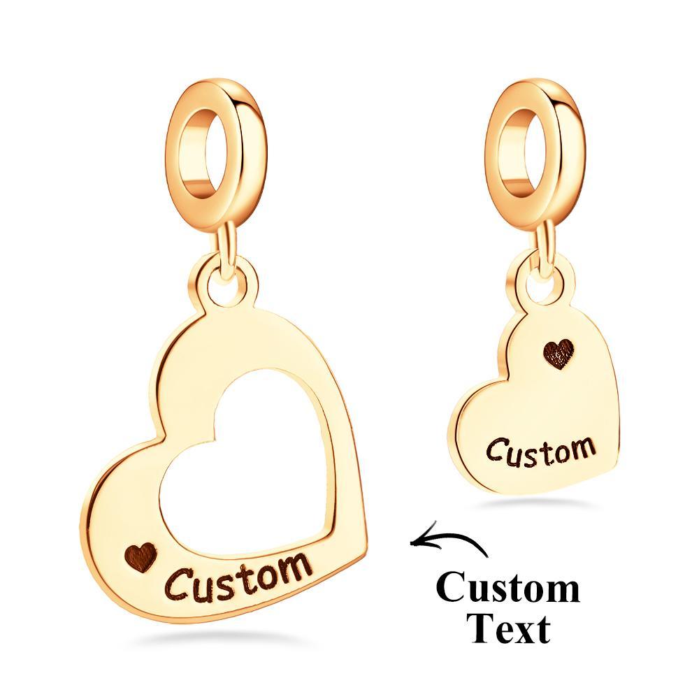 Engravable Charm Set Hollow Out Heart Pendant Mother's Day Gifts - soufeelau