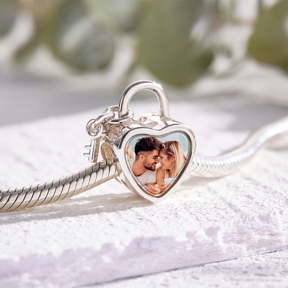 Personalized Photo Charm Love Heart Key Pendant Unique Gifts For Her - soufeelau