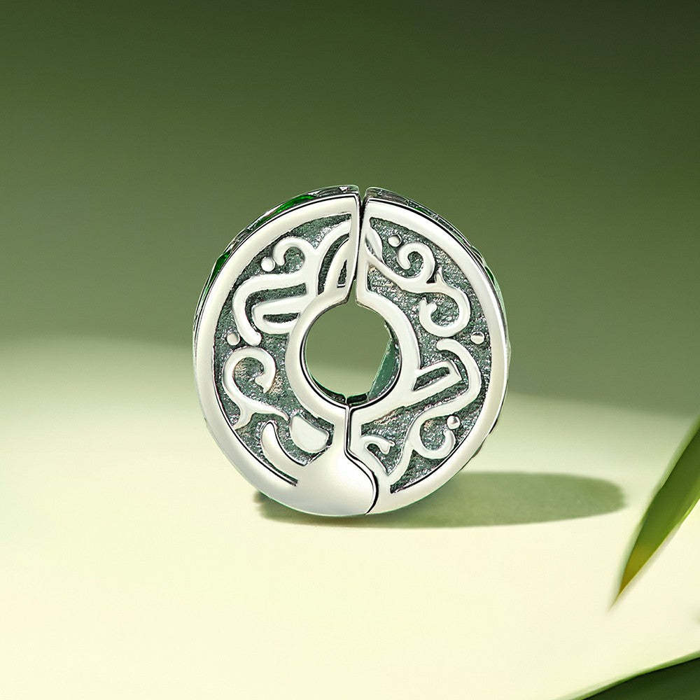 green gemstone stopper charm spacer charm 925 sterling silver dp098