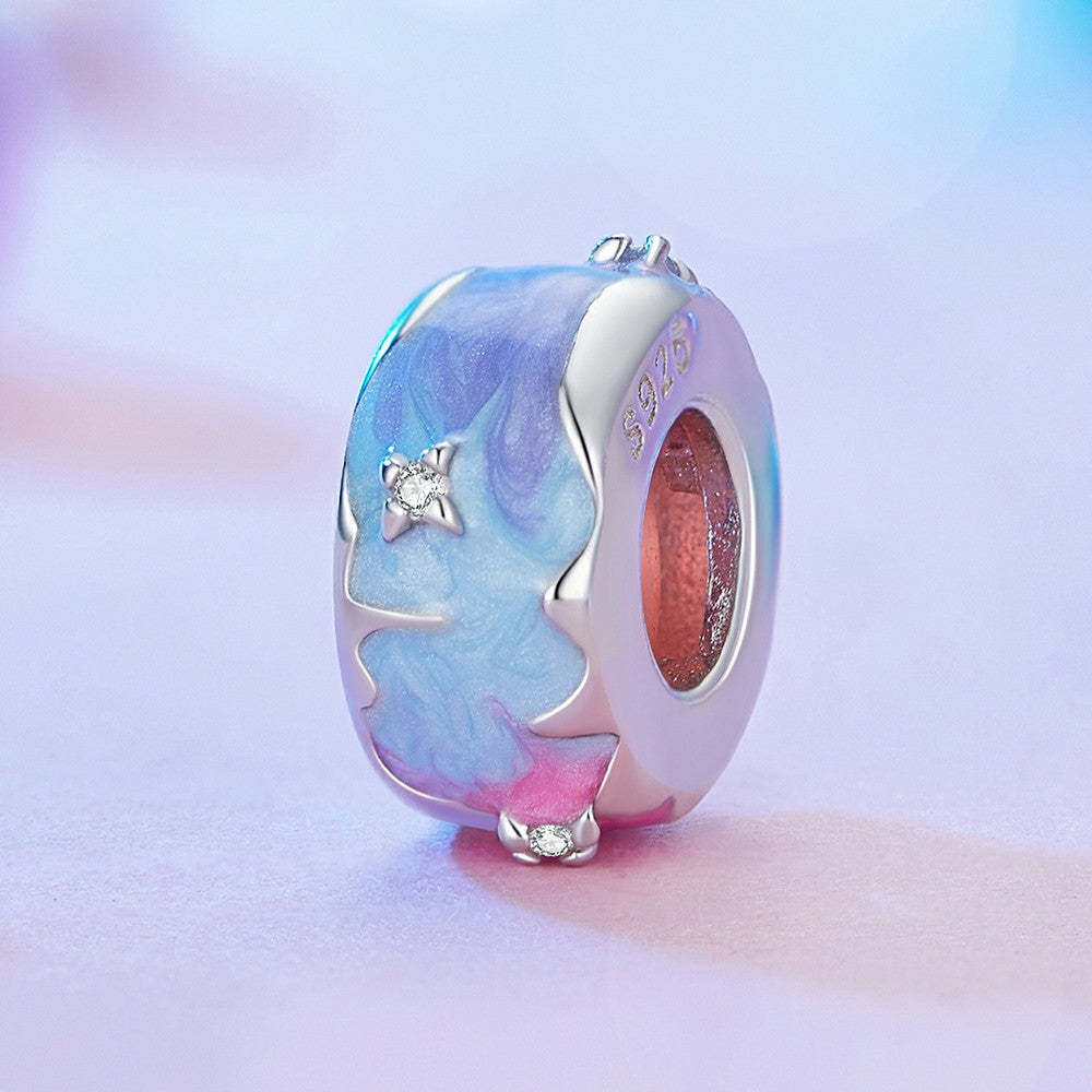 fantasy galaxy stopper charm spacer charm 925 sterling silver dp107