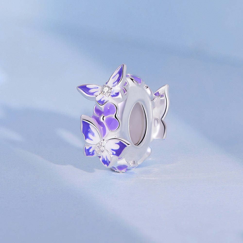 butterflies stopper charm spacer charm 925 sterling silver dp108