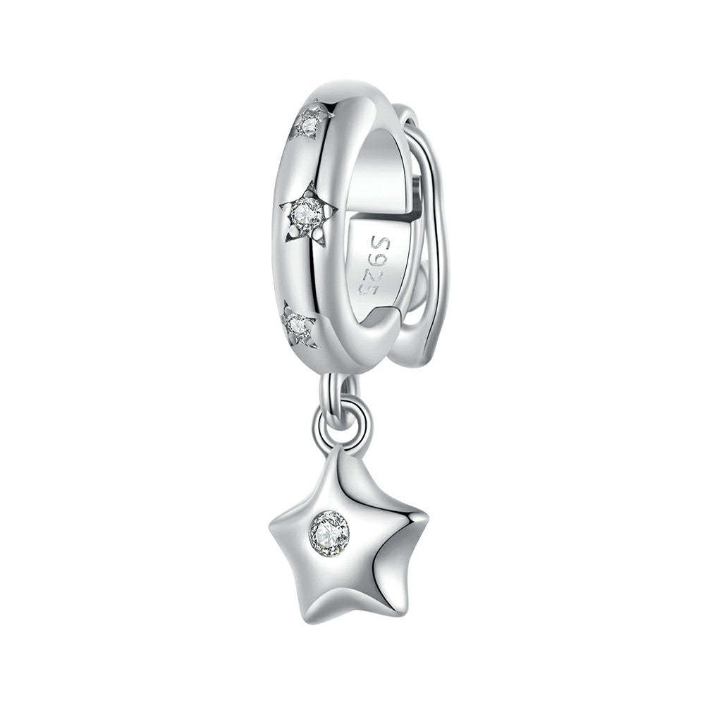 shimmering stars stopper charm spacer charm 925 sterling silver dp120