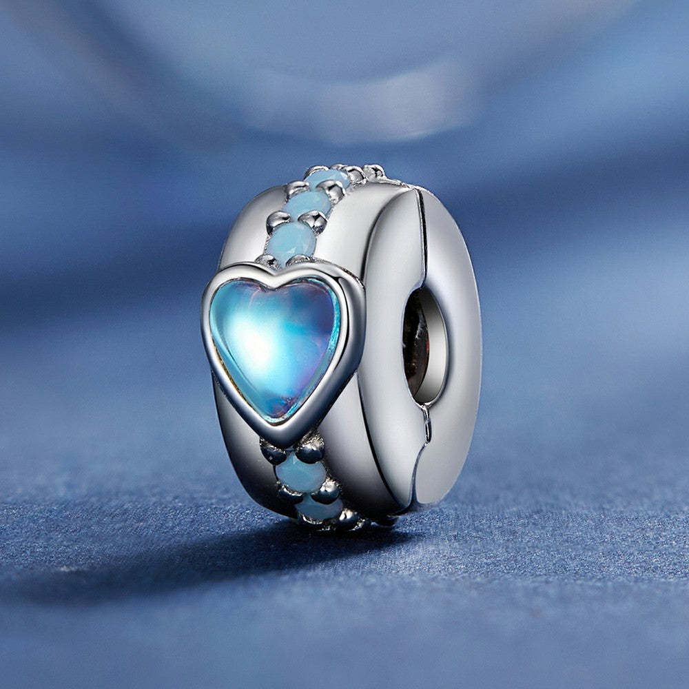 magic heart shaped stopper charm spacer charm 925 sterling silver dp122