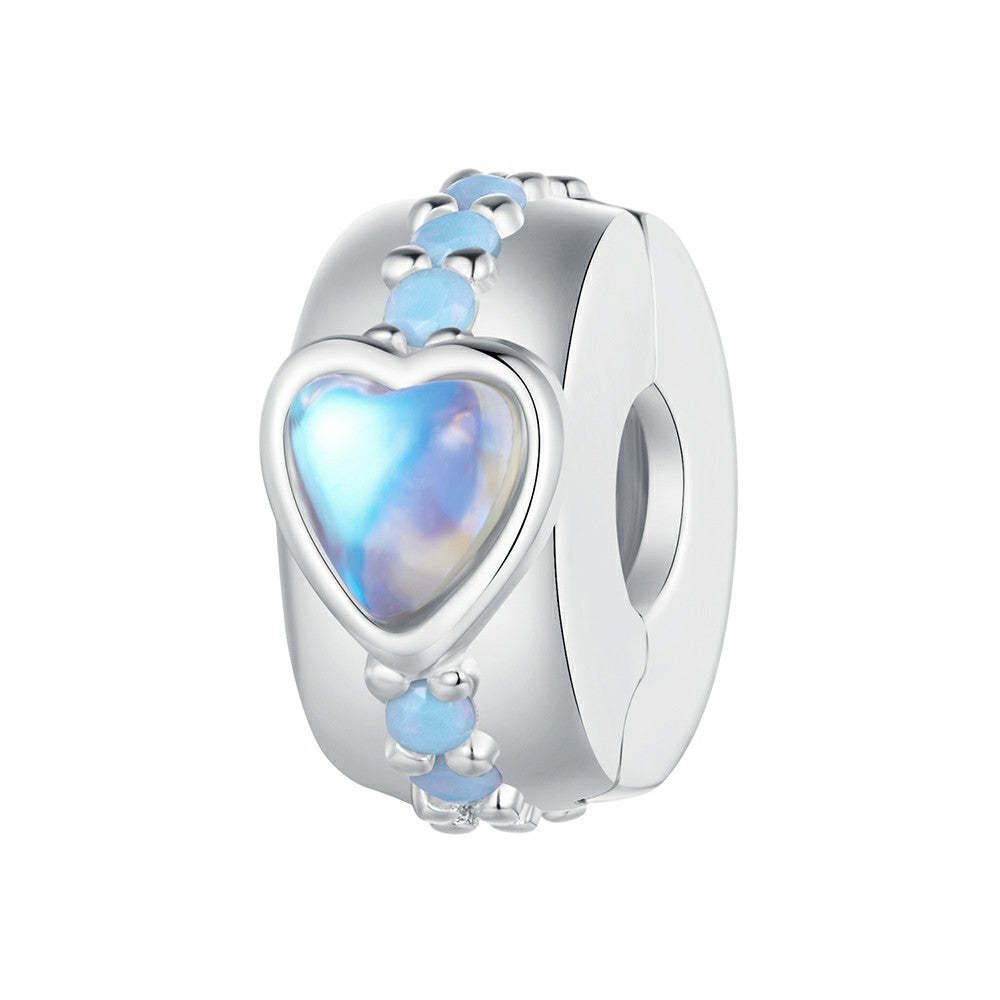 magic heart shaped stopper charm spacer charm 925 sterling silver dp122