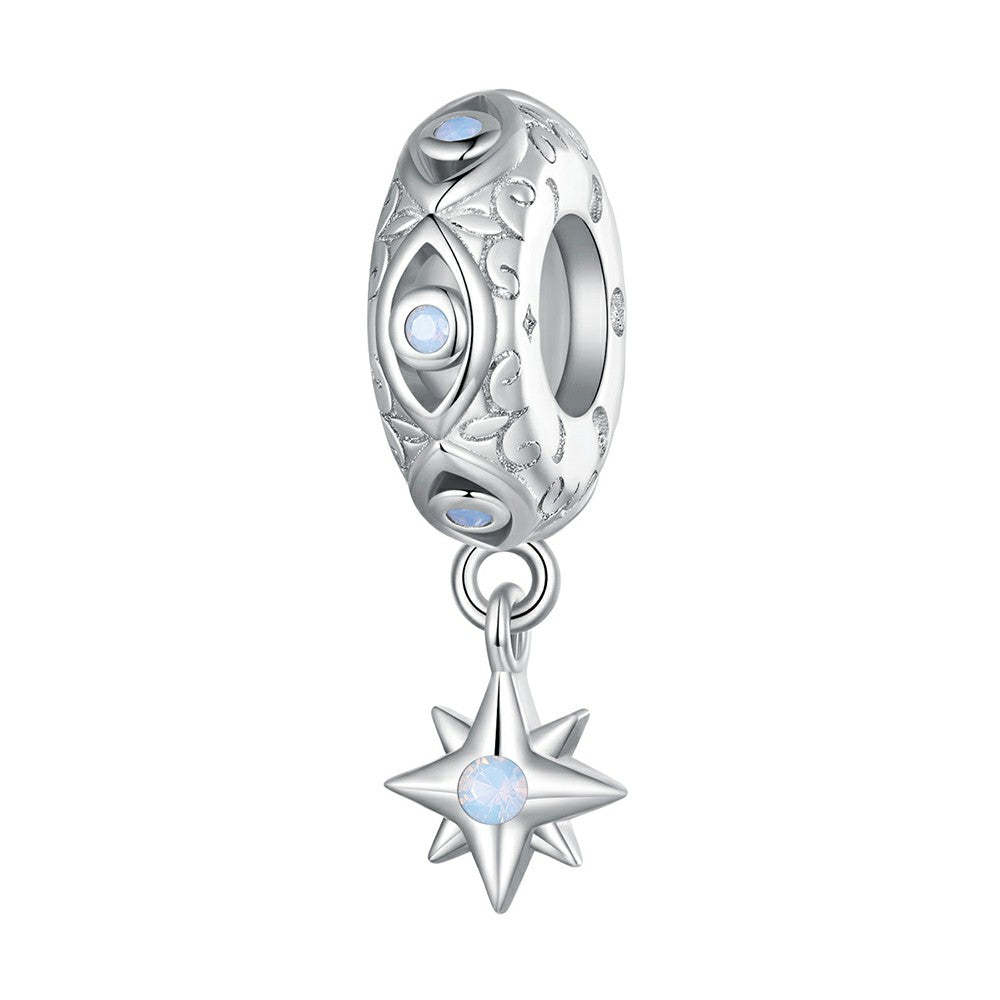 demon eye star stopper charm spacer charm 925 sterling silver dp124