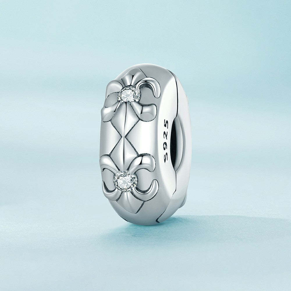 iris flower stopper charm spacer charm 925 sterling silver dp132