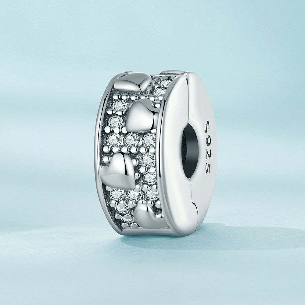 linked hearts stopper charm spacer charm 925 sterling silver dp133
