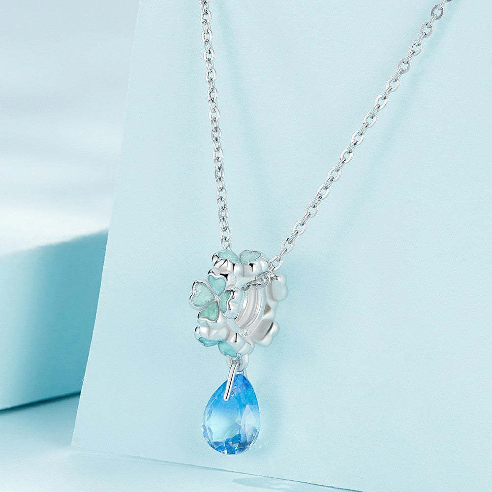 four leaf clovers stopper charm spacer charm 925 sterling silver dp136