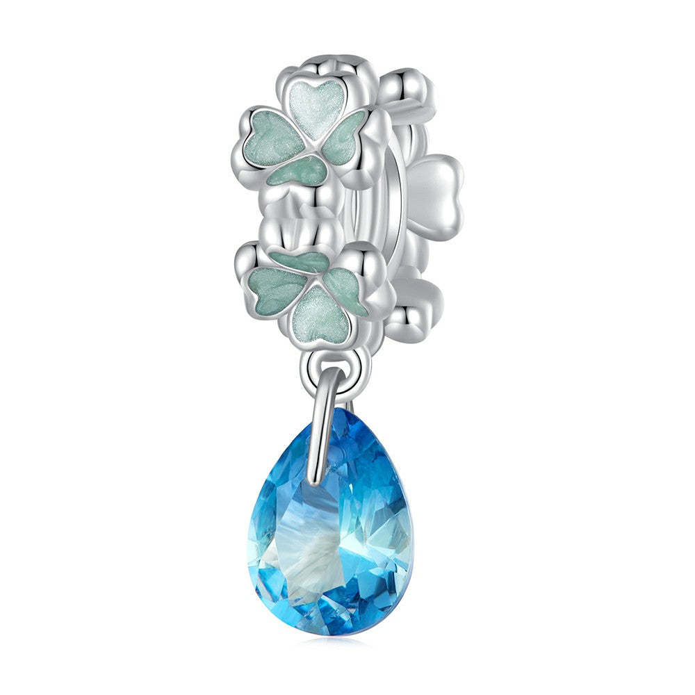 four leaf clovers stopper charm spacer charm 925 sterling silver dp136