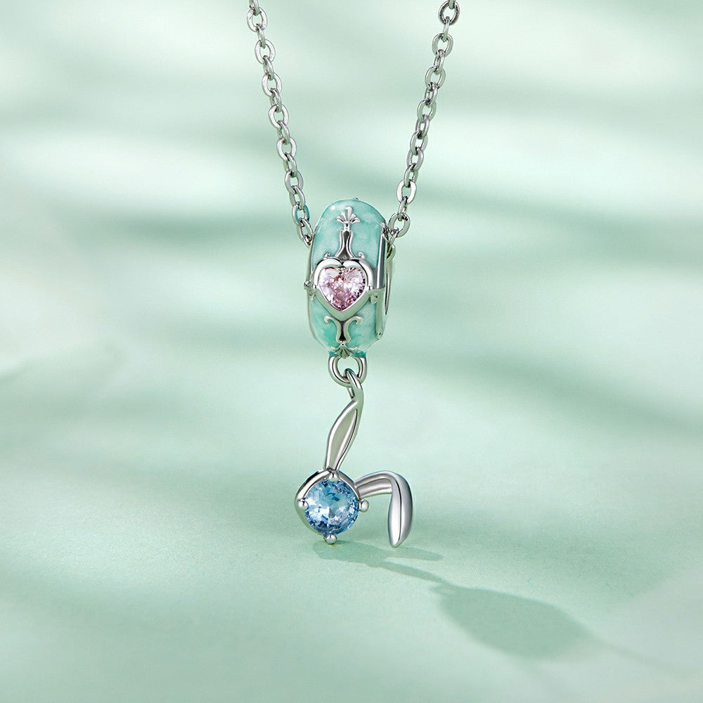 Easter Bunny Stopper Charm Spacer Charm Silver Easter Gifts