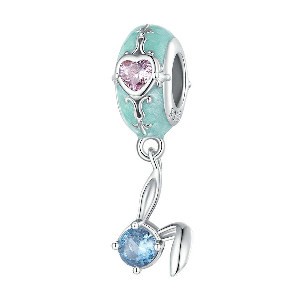 easter bunny stopper charm spacer charm 925 sterling silver easter gifts dp137