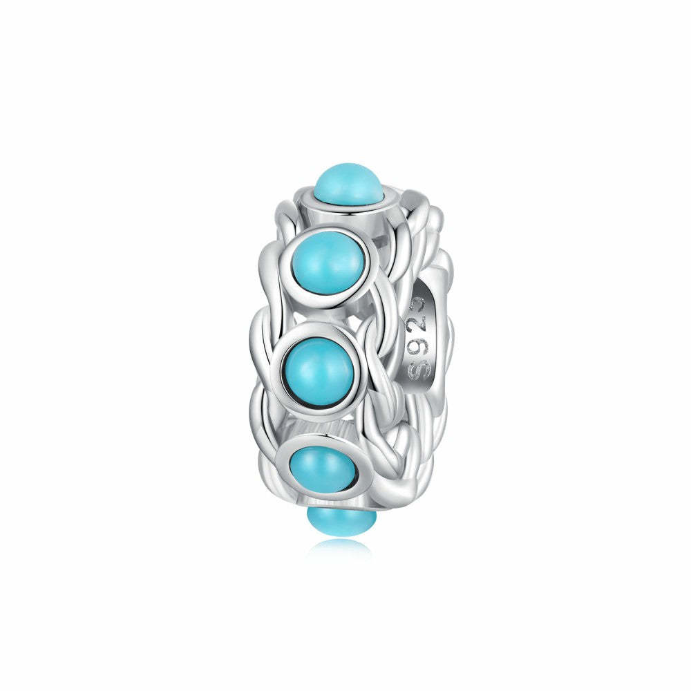 turquoise stopper charm spacer charm 925 sterling silver dp142