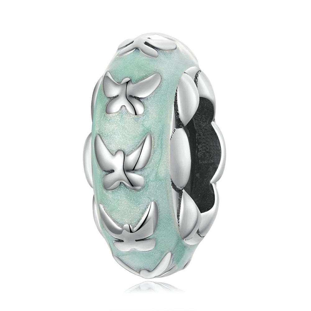 enchanted butterflies stopper charm spacer charm 925 sterling silver dp148